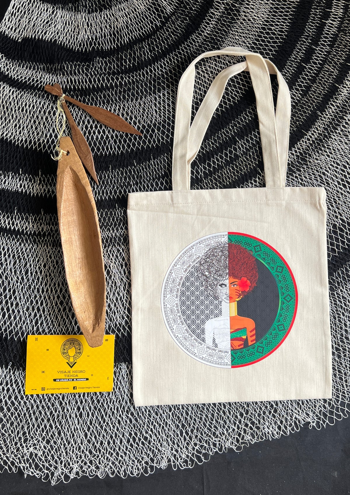 Tote bag Áfrican Woman mitad tribal