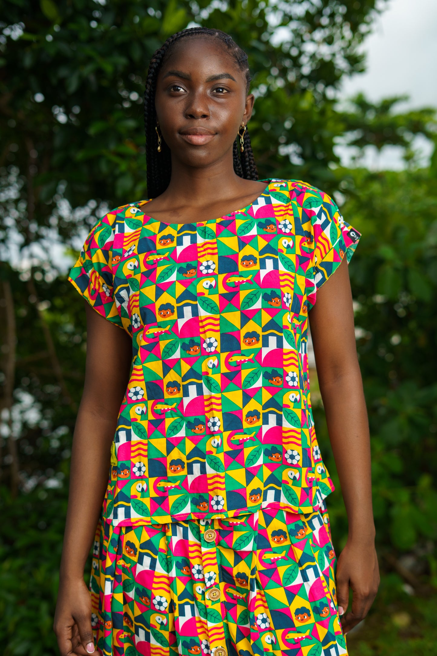 Blusa femenina estampada- Diseño Obrero