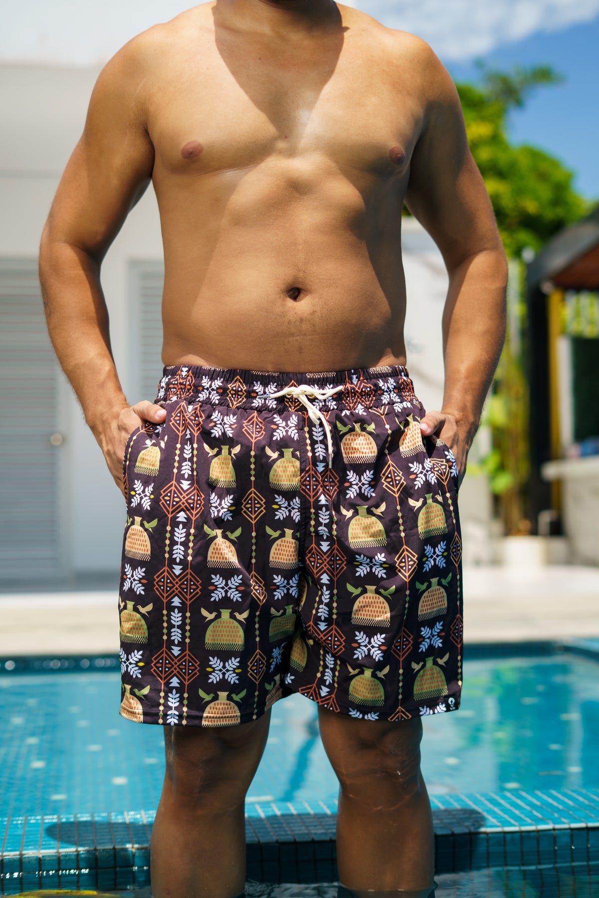 Pantaloneta de baño hombre- diseño Puño de arroz