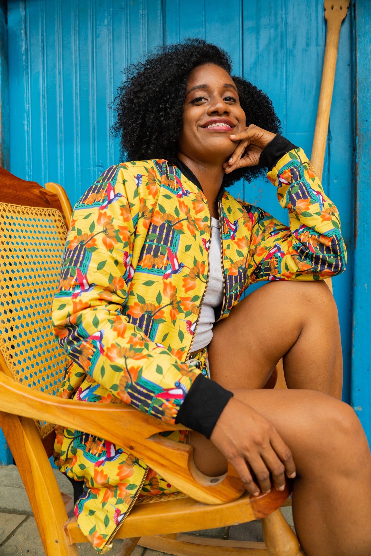 Chaqueta doble faz Ventana Bolillo – diseño étnico colombiano Visaje Negro