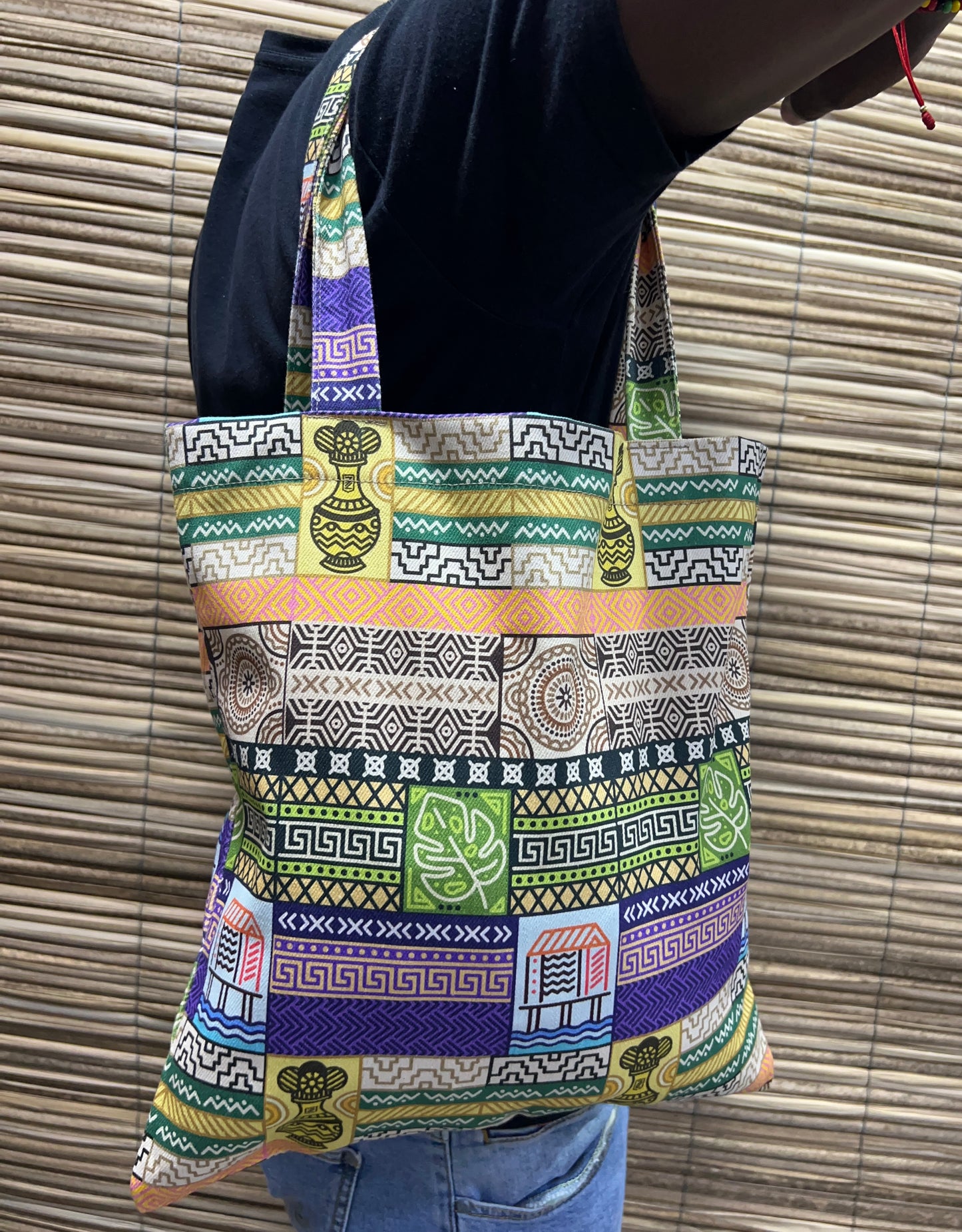 Tote bag/ bolsa de tela diseño Artesanos. 100% algodón.