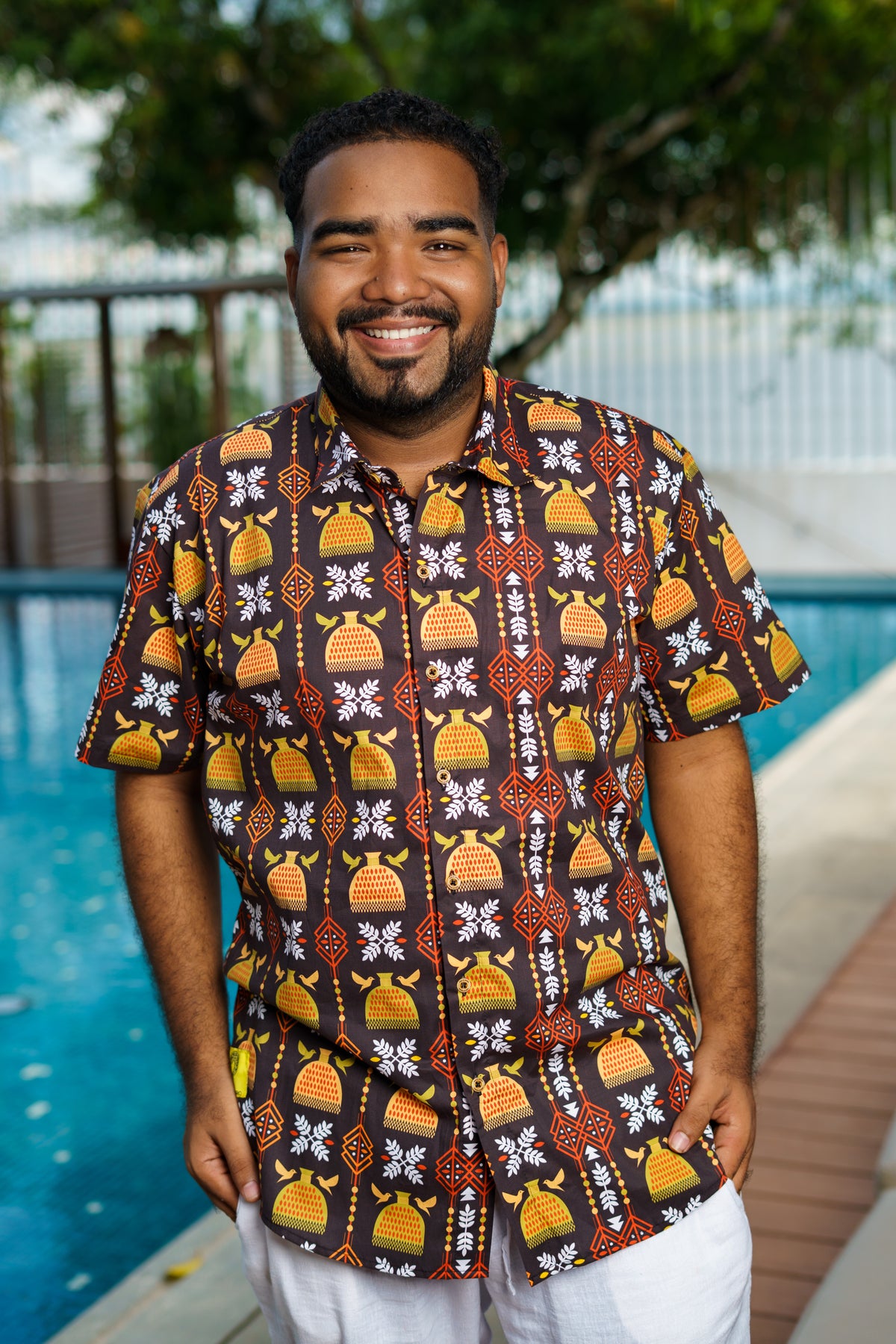 Camisa premium ALGODÓN. Puño de Arroz con cuello inglés