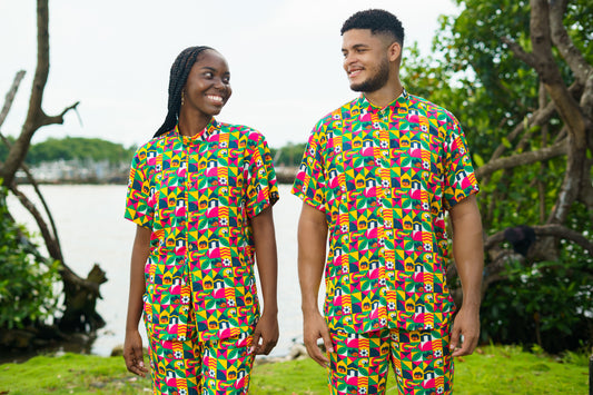Camisa Unisex cuello Nerú estampado Obrero