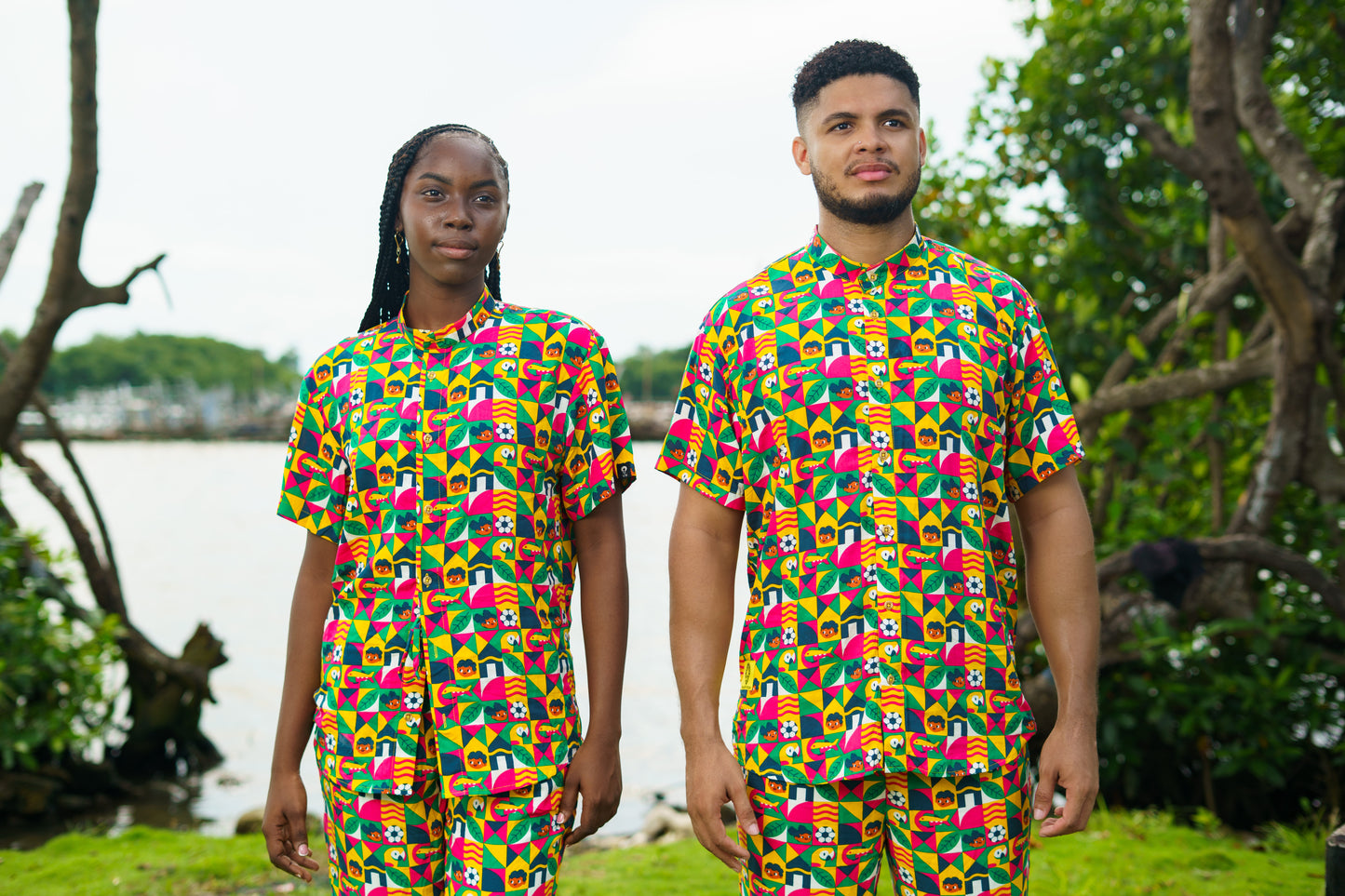 Camisa Unisex cuello Nerú estampado Obrero