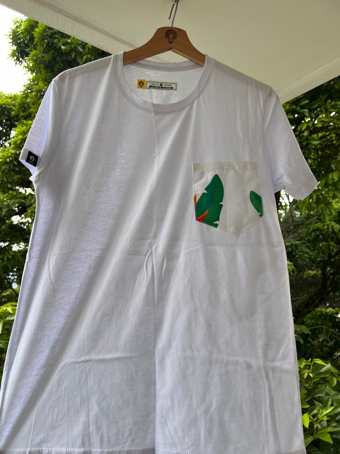Camiseta blanca talla S bolsillo diseño  Platanillo