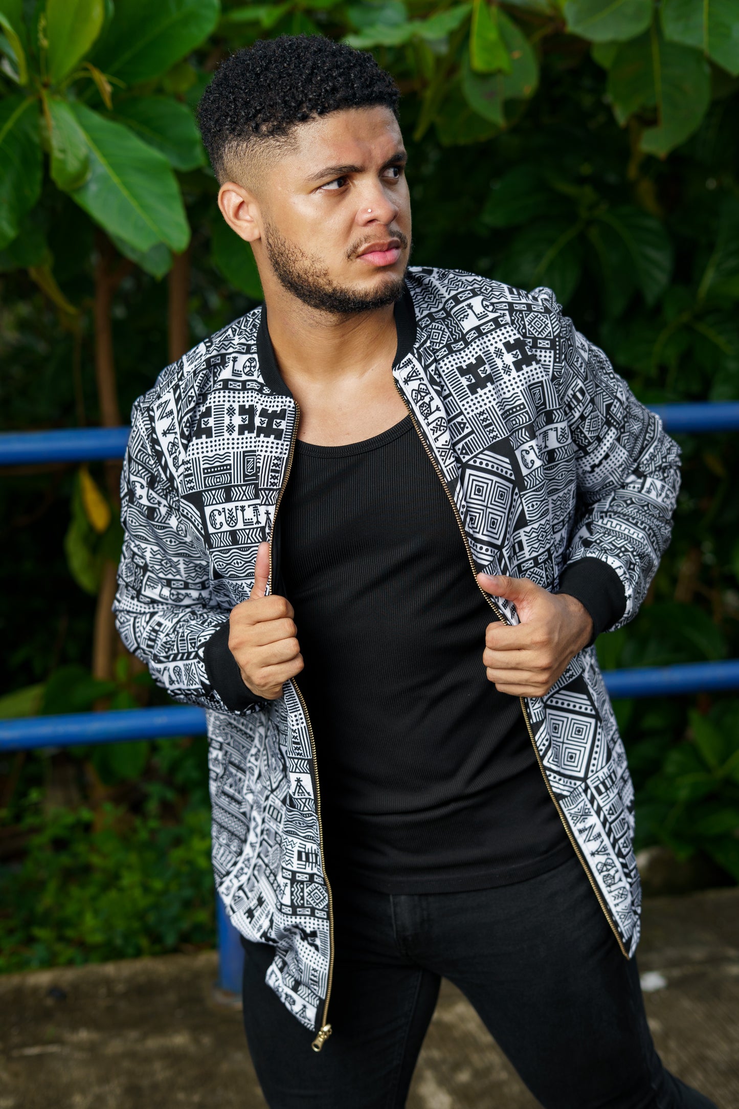 Chaqueta estampada reversible Cultura Afrofuturista