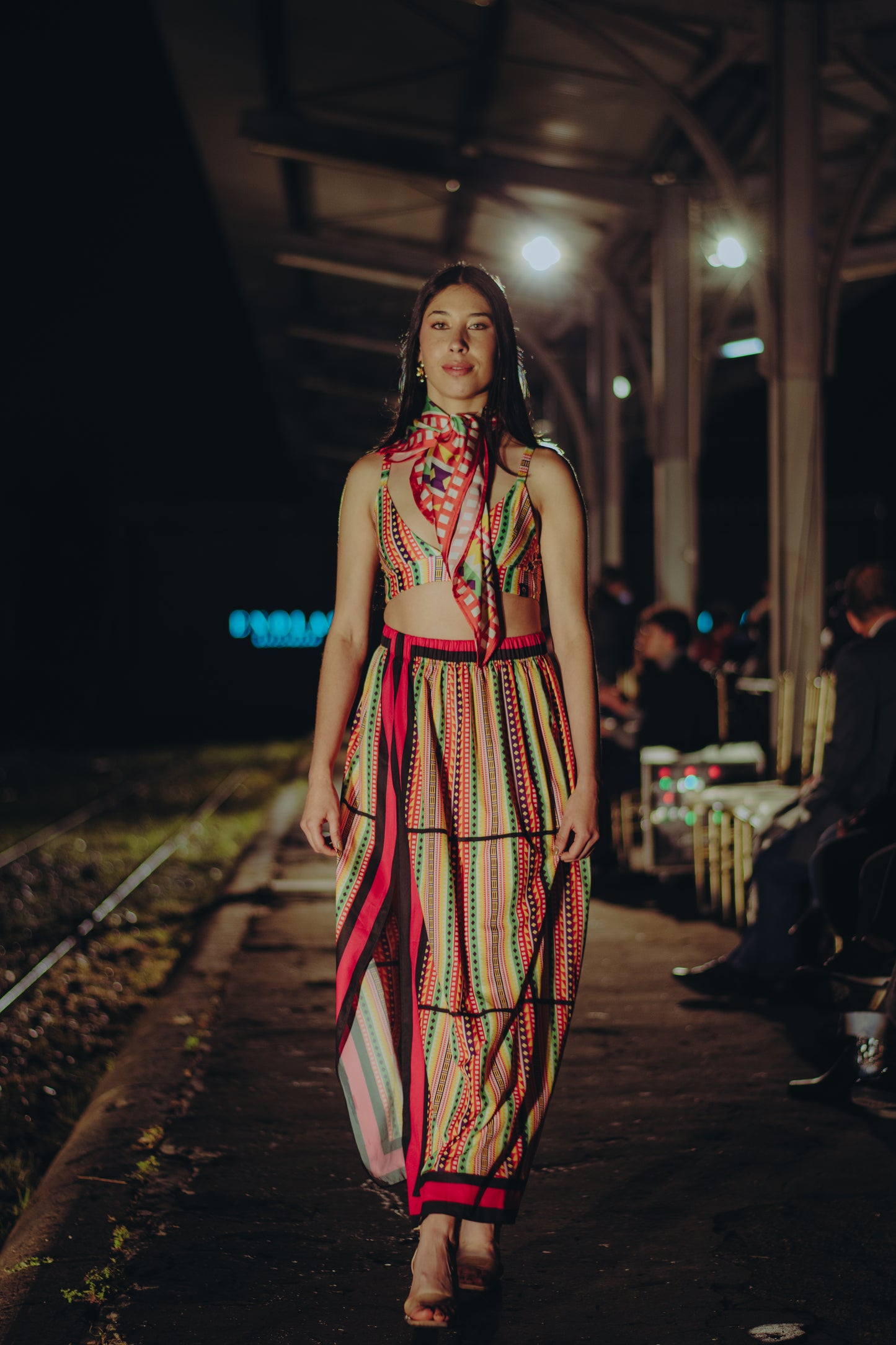 Falda larga Abertura Coqueta- Estampado Caminos