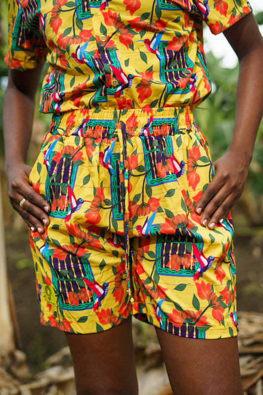 Bermuda/Short unisex Estampado Ventana Bolillo