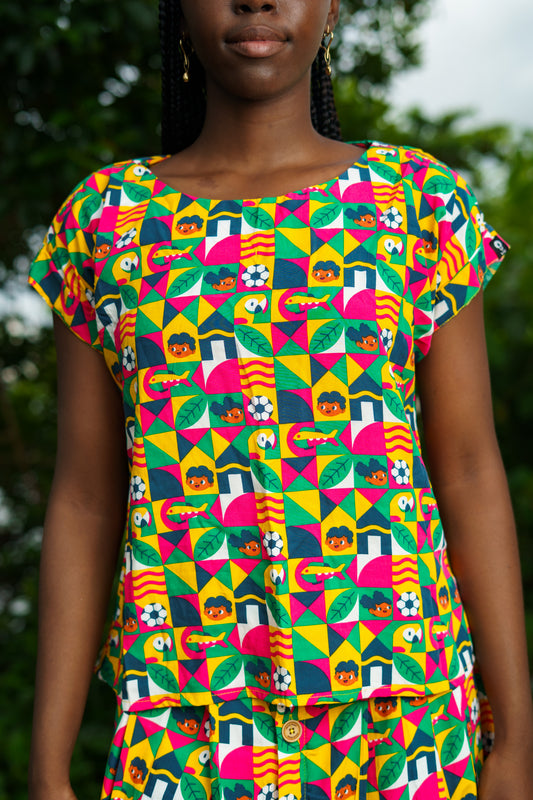 Blusa femenina estampada- Diseño Obrero