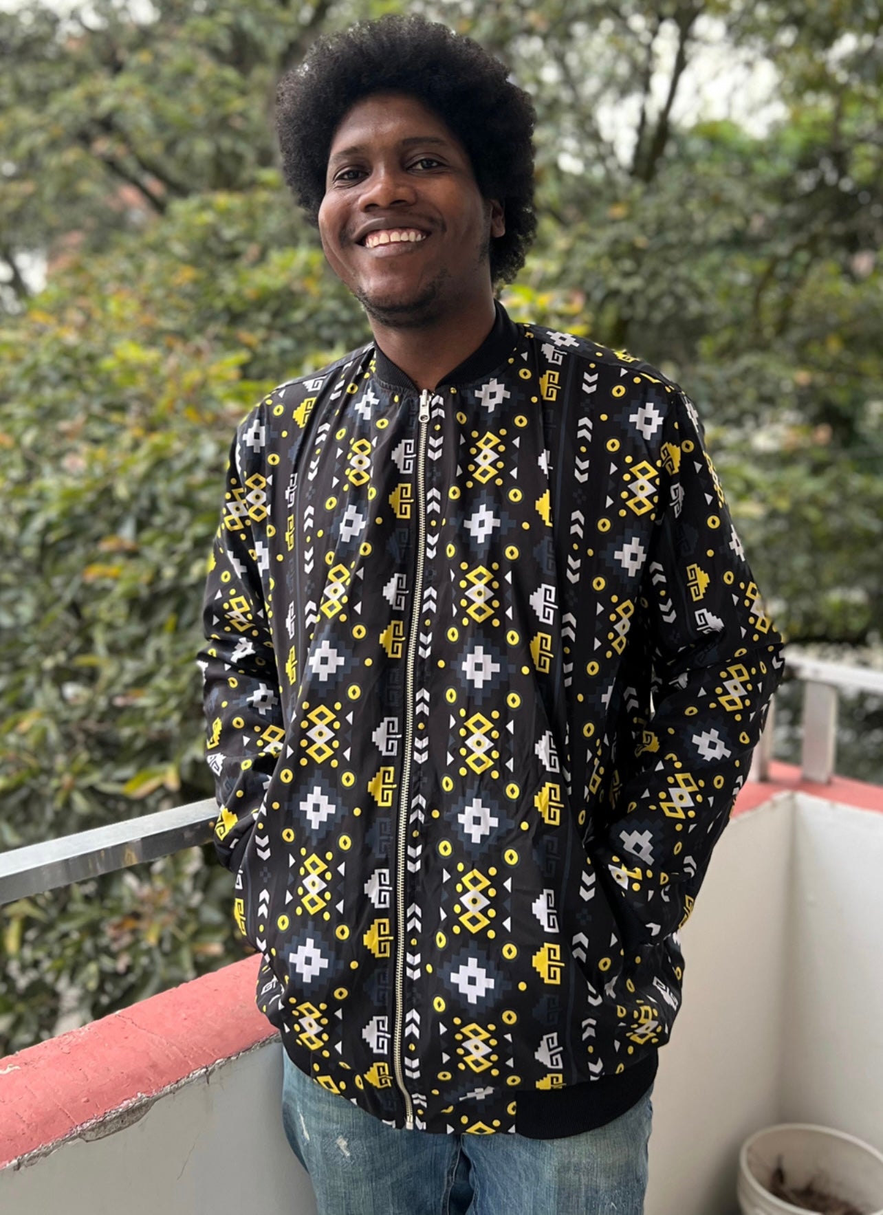 Chaqueta Puerto Caribe – diseño étnico colombiano Visaje Negro