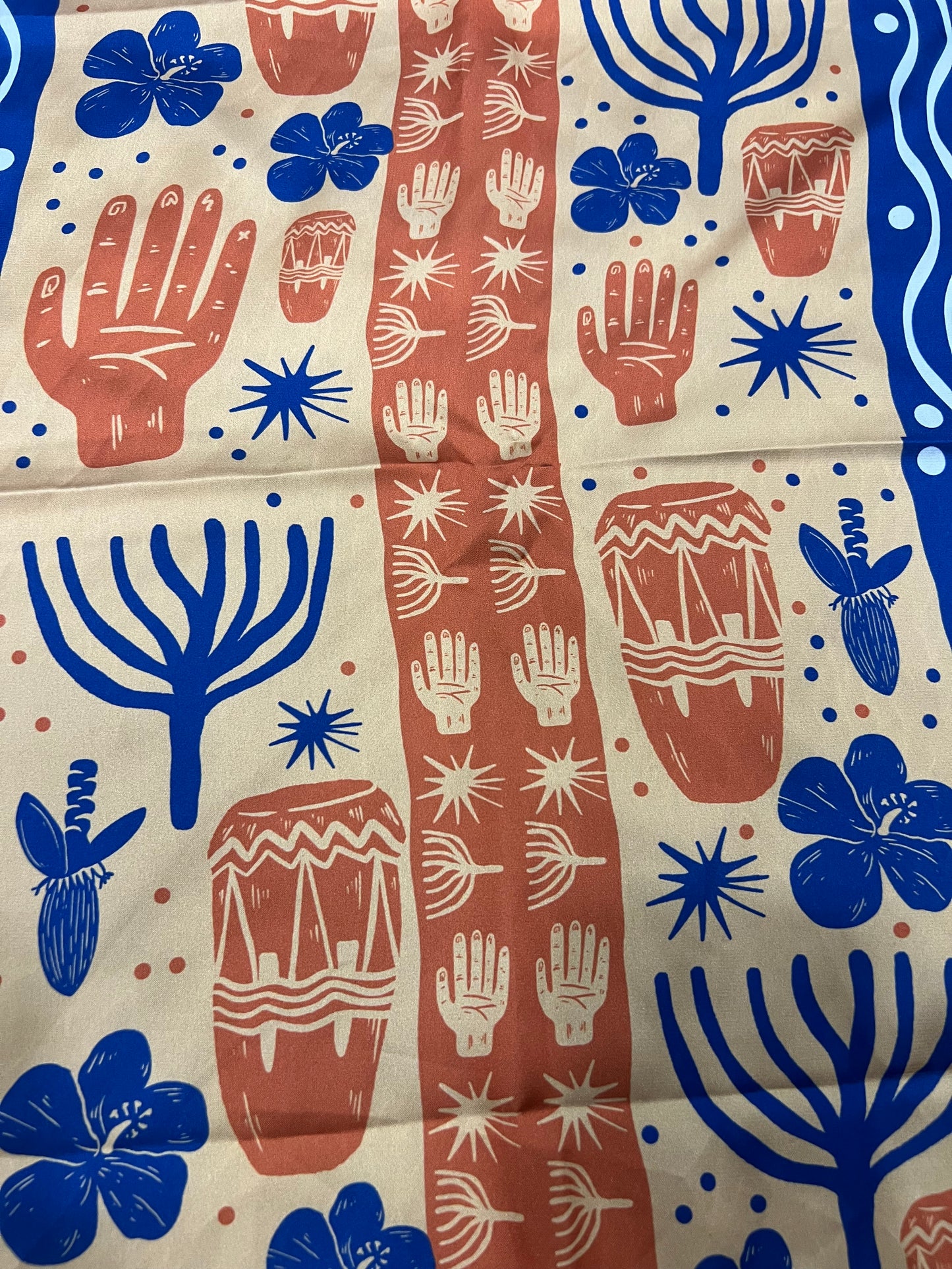 Pañuelo/Pañoleta Diseño Bulla y pesca – diseño étnico colombiano Visaje Negro