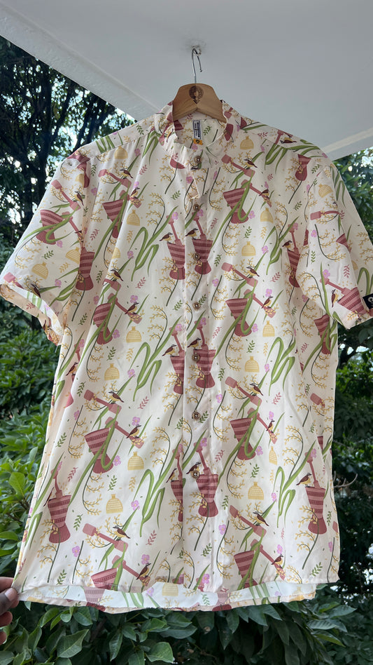 Camisa Pilón-camisa cuello nerú- Ropa Afro Colombiana – diseño étnico colombiano Visaje Negro