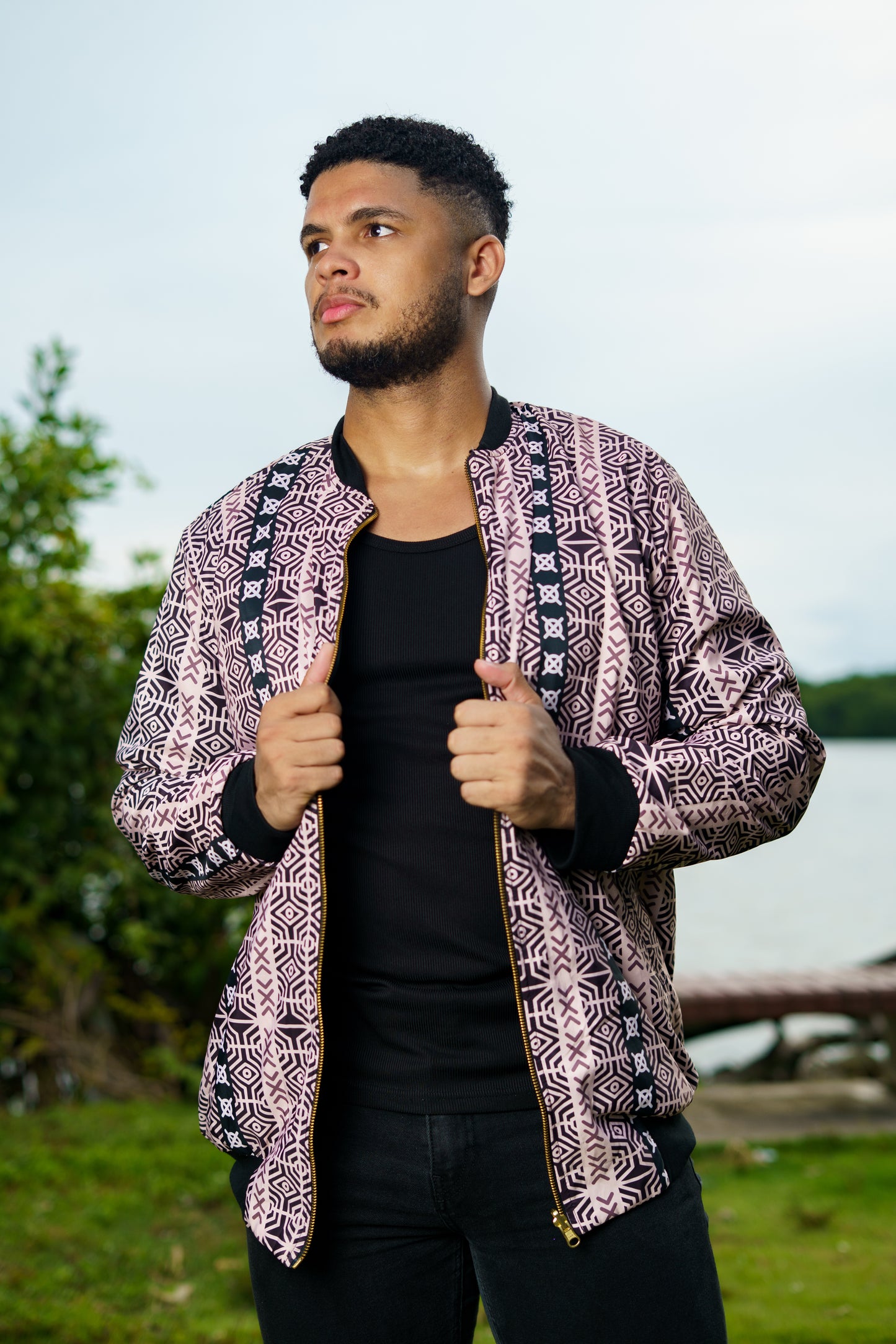 Chaqueta doble faz estampado Barcaza