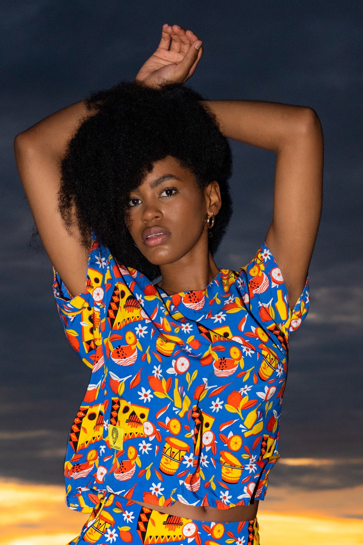 Blusa femenina estampada diseño Sexteto.
