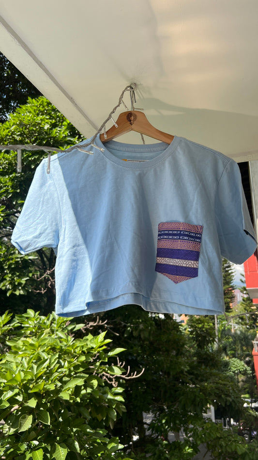 Crop Top Azul bebé bolsillo Tierra Viva