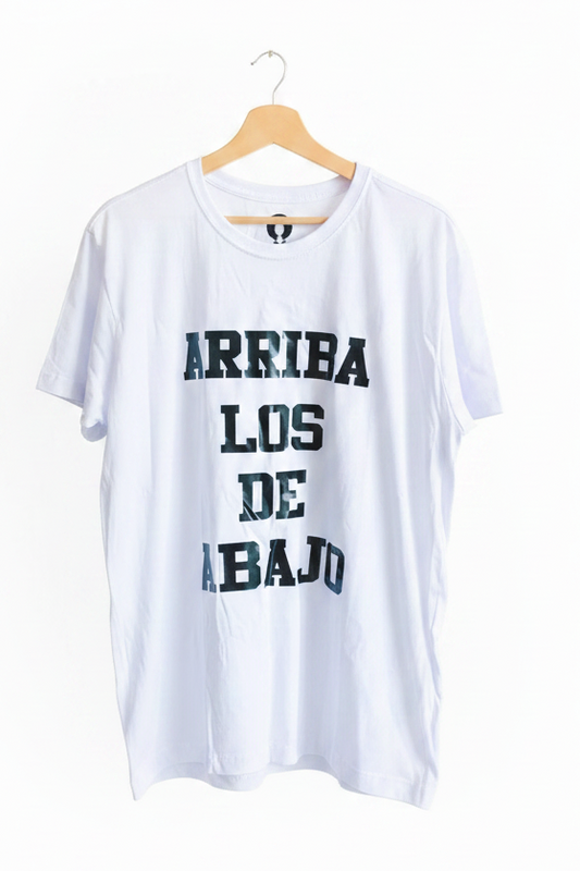 Camiseta estampada blanca talla S Arriba los de Abajo