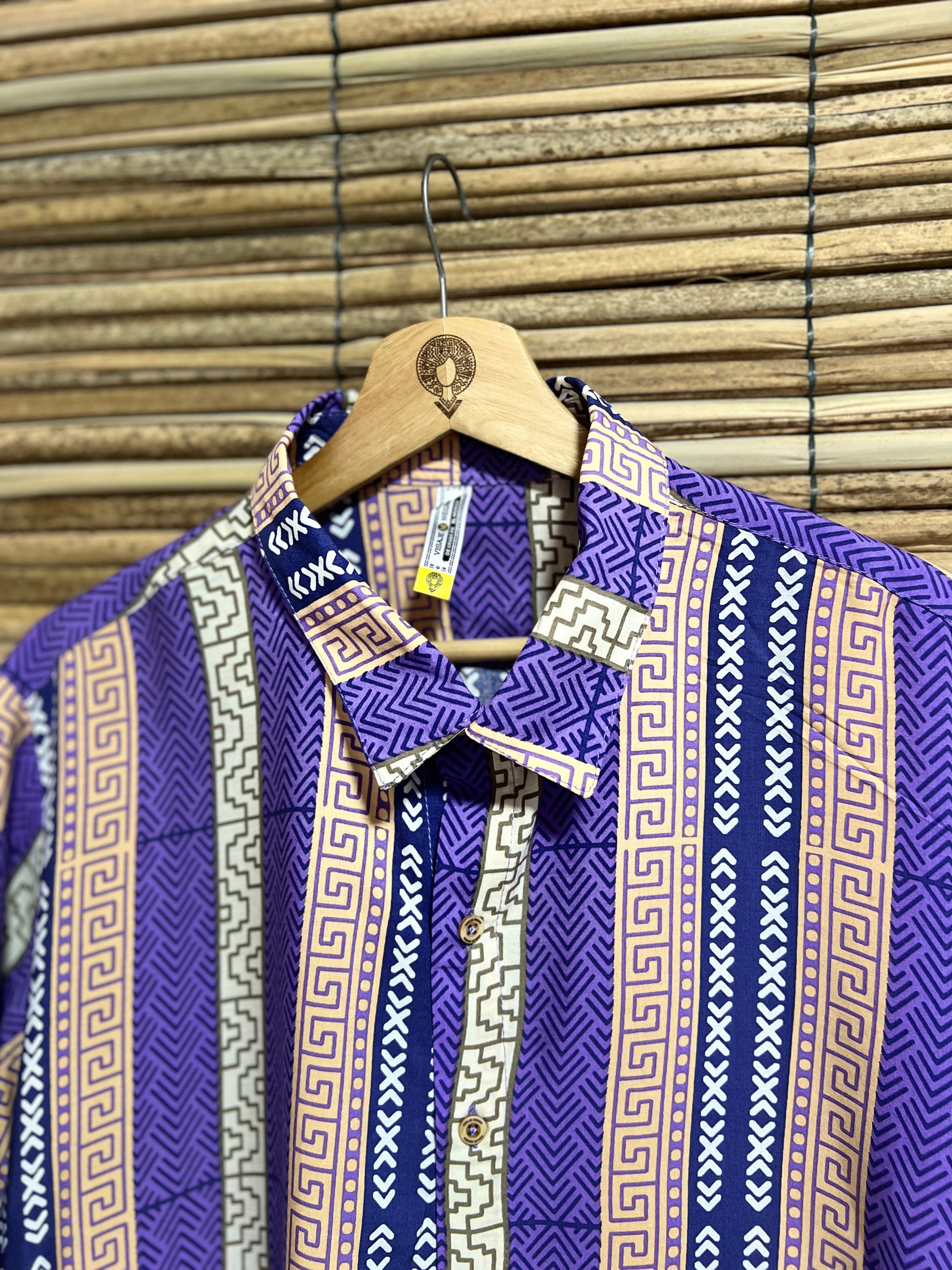 Camisa Tierra Viva- Cuello Inglés- Ropa Afro Colombiana – diseño étnico colombiano Visaje Negro
