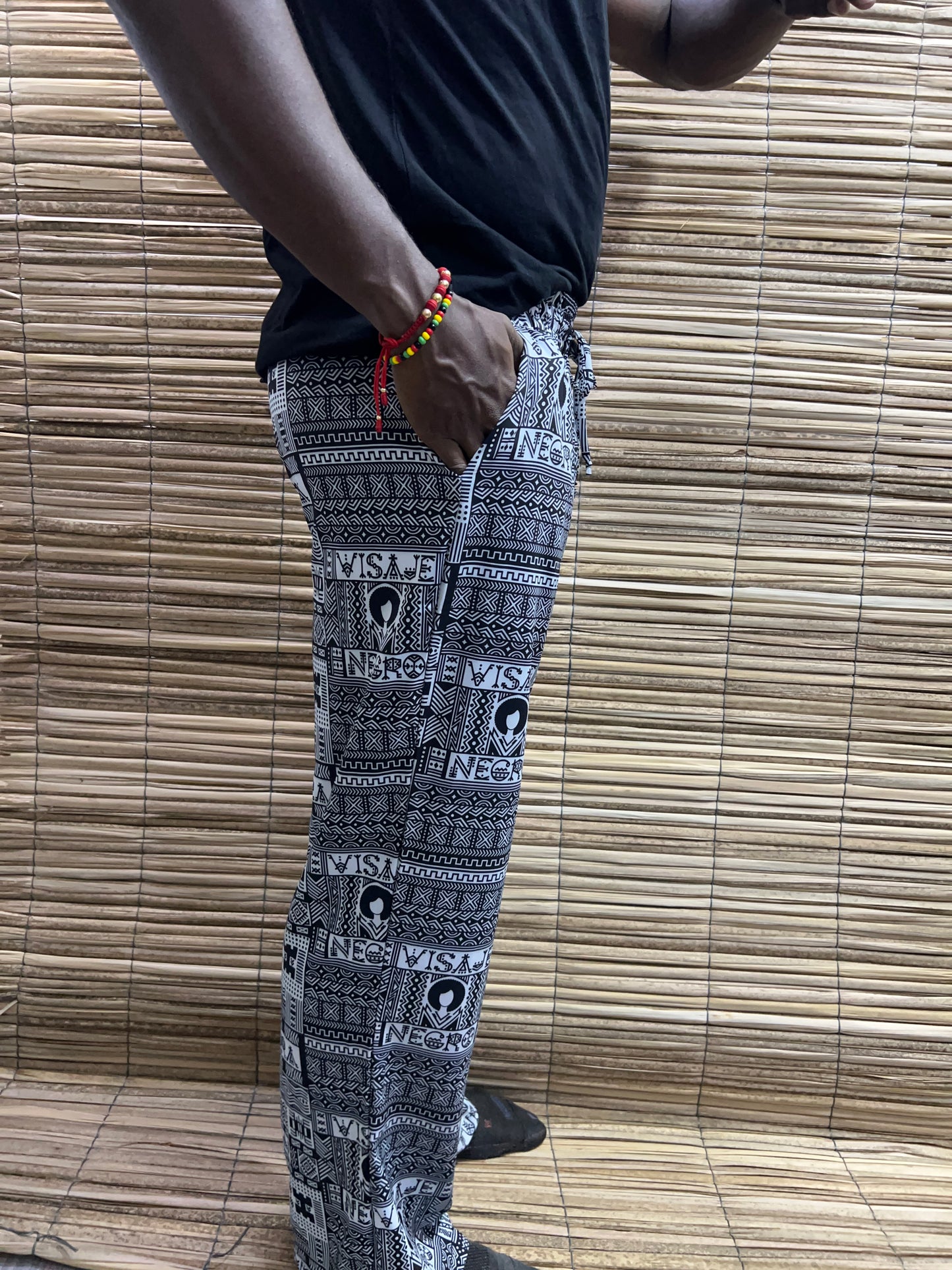 Pantalón Estampado Unisex Bota Ancha Diseño Cultura Afrofuturista