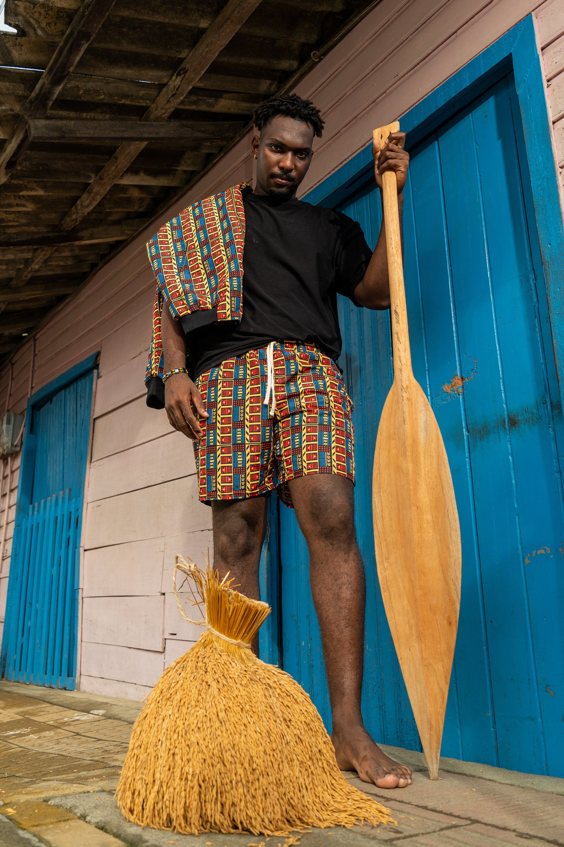 Chaqueta Vaivén de Peces - Ropa Afro Colombiana – diseño étnico colombiano Visaje Negro