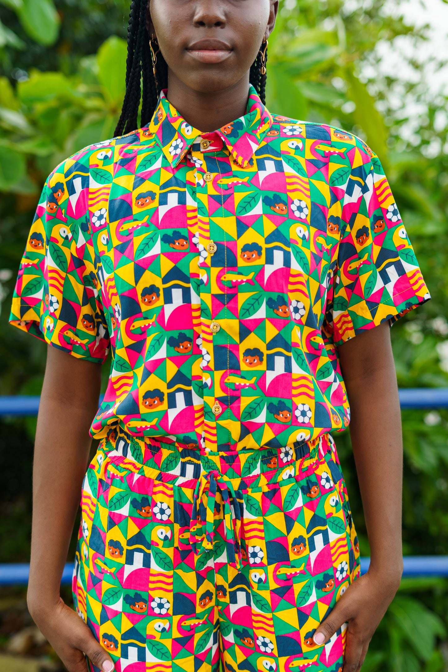 Camisa Unisex cuello inglés estampado Obrero
