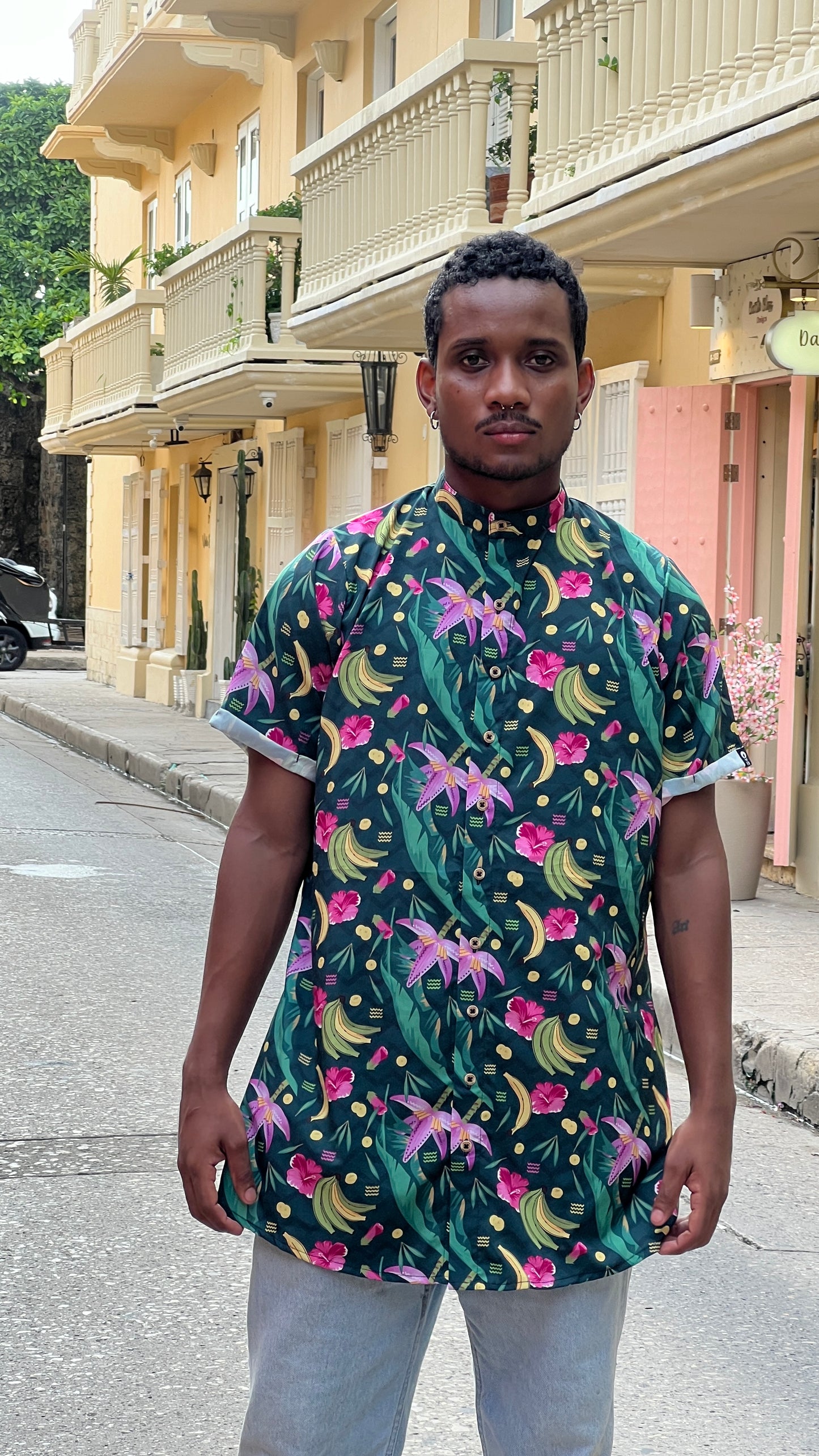 Camisón La tajá – diseño étnico colombiano Visaje Negro