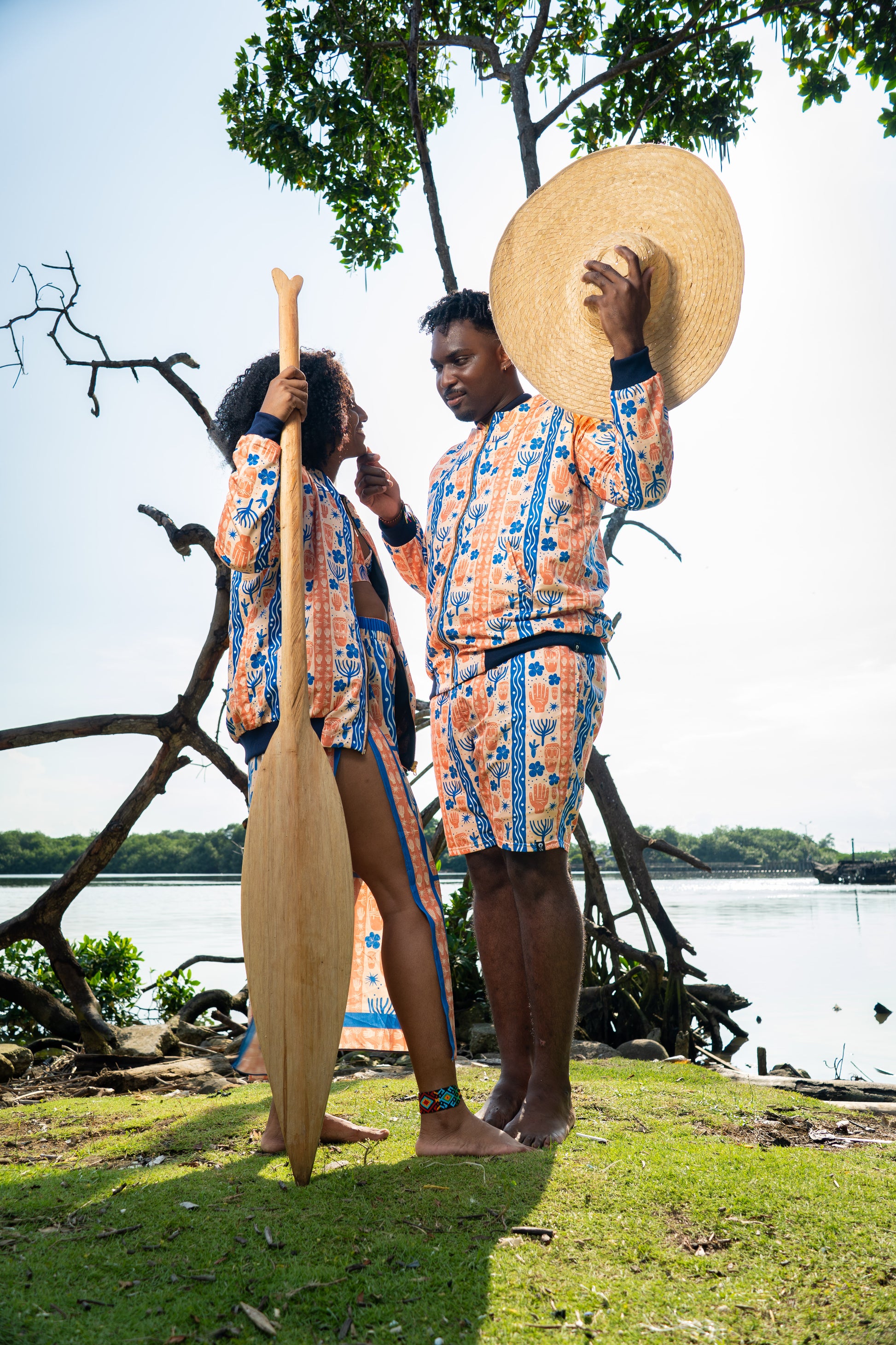 Chaqueta Bulla y Pesca - Ropa Afro Colombiana – diseño étnico colombiano Visaje Negro