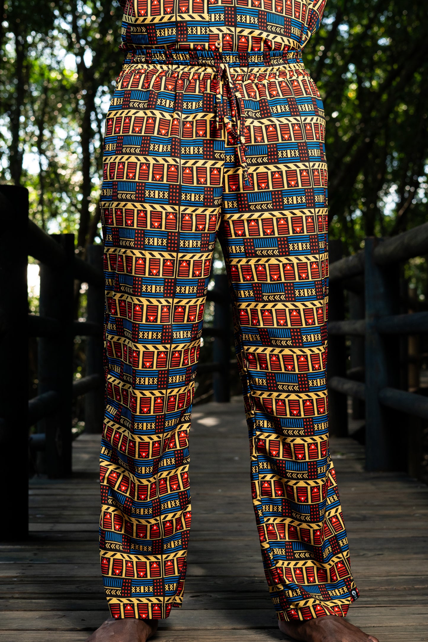 Pantalón Estampado Bota Ancha Diseño Vaivén de Peces