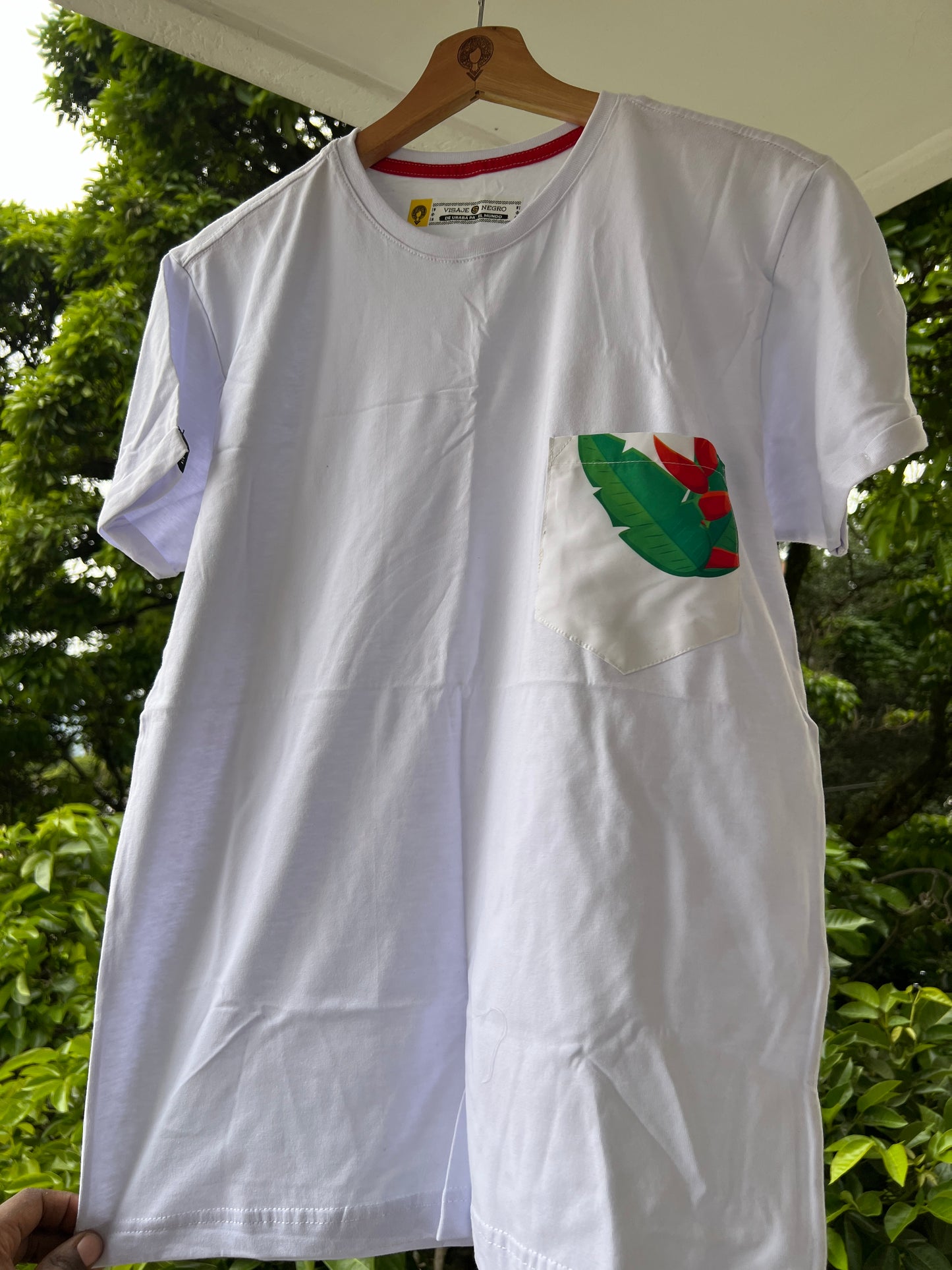 Camiseta blanca talla S bolsillo diseño  Platanillo