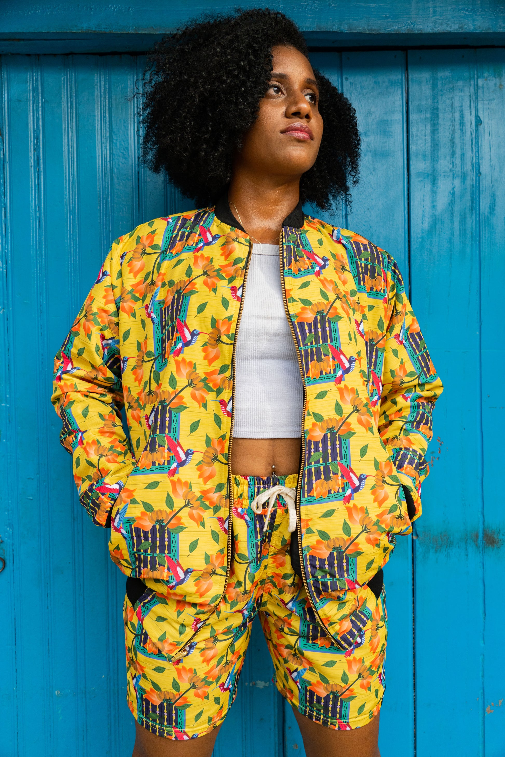 Chaqueta doble faz Ventana Bolillo – diseño étnico colombiano Visaje Negro