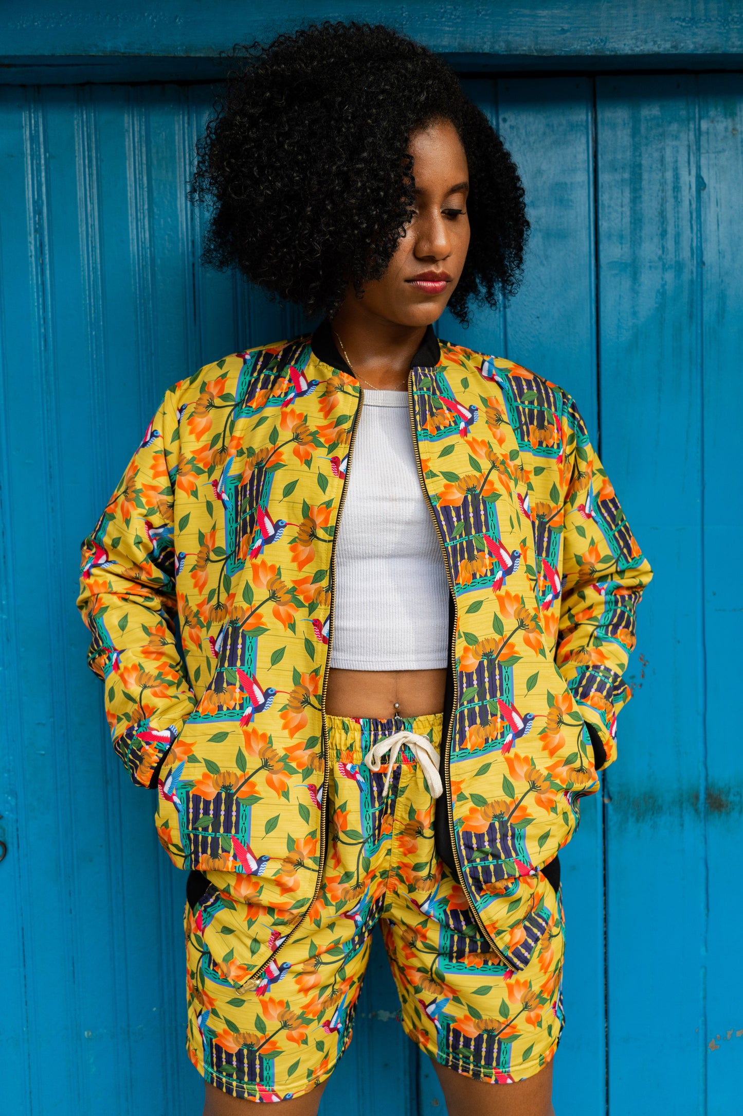 Chaqueta doble faz Ventana Bolillo – diseño étnico colombiano Visaje Negro