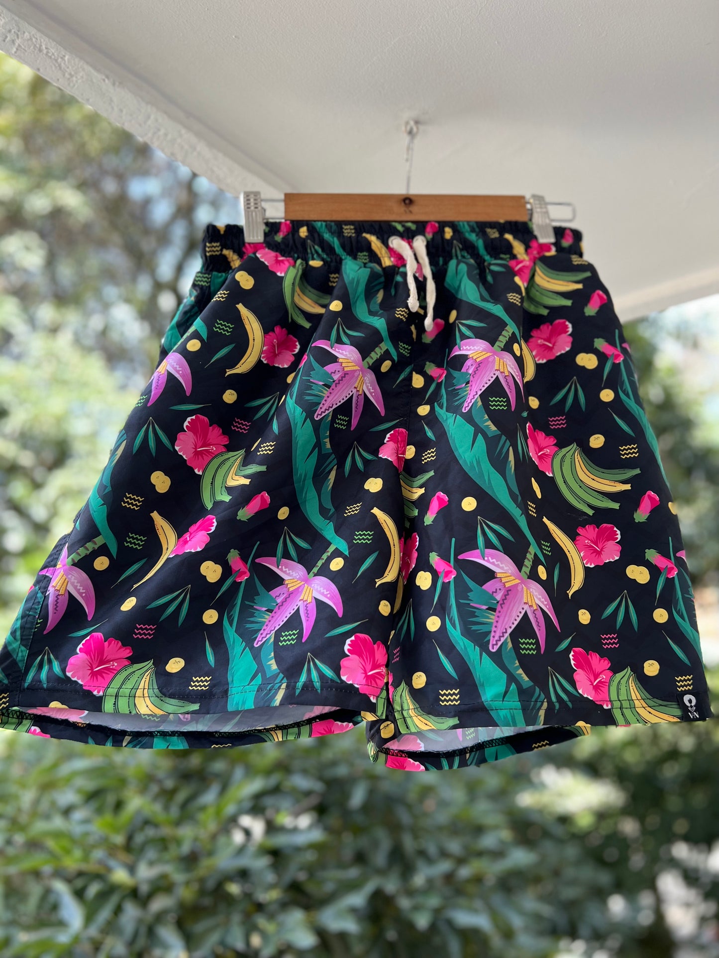 Pantaloneta de Baño La Taja - Ropa Afro Colombiana – diseño étnico colombiano Visaje Negro