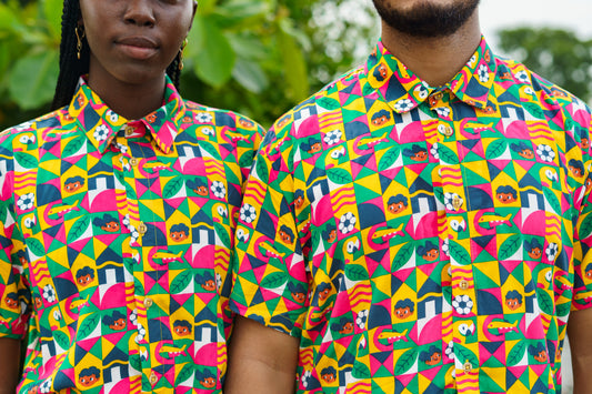 Camisa Unisex cuello inglés estampado Obrero