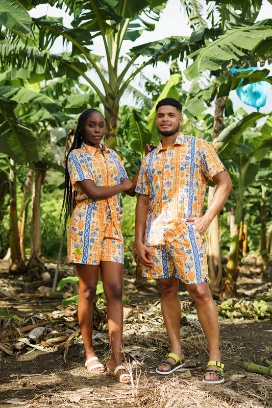 Camisa Unisex. Diseño Bulla y Pesca Cuello Inglés