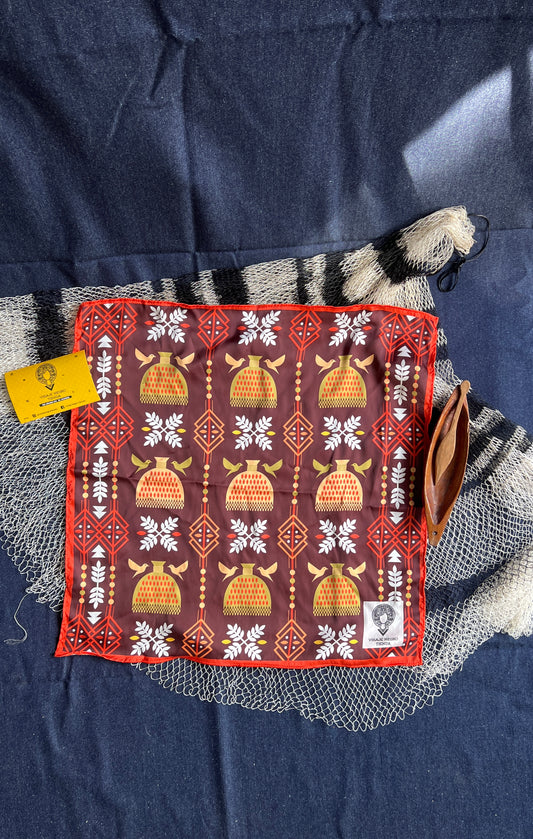 Pañuelo/Pañoleta Diseño Puño de Arroz – diseño étnico colombiano Visaje Negro