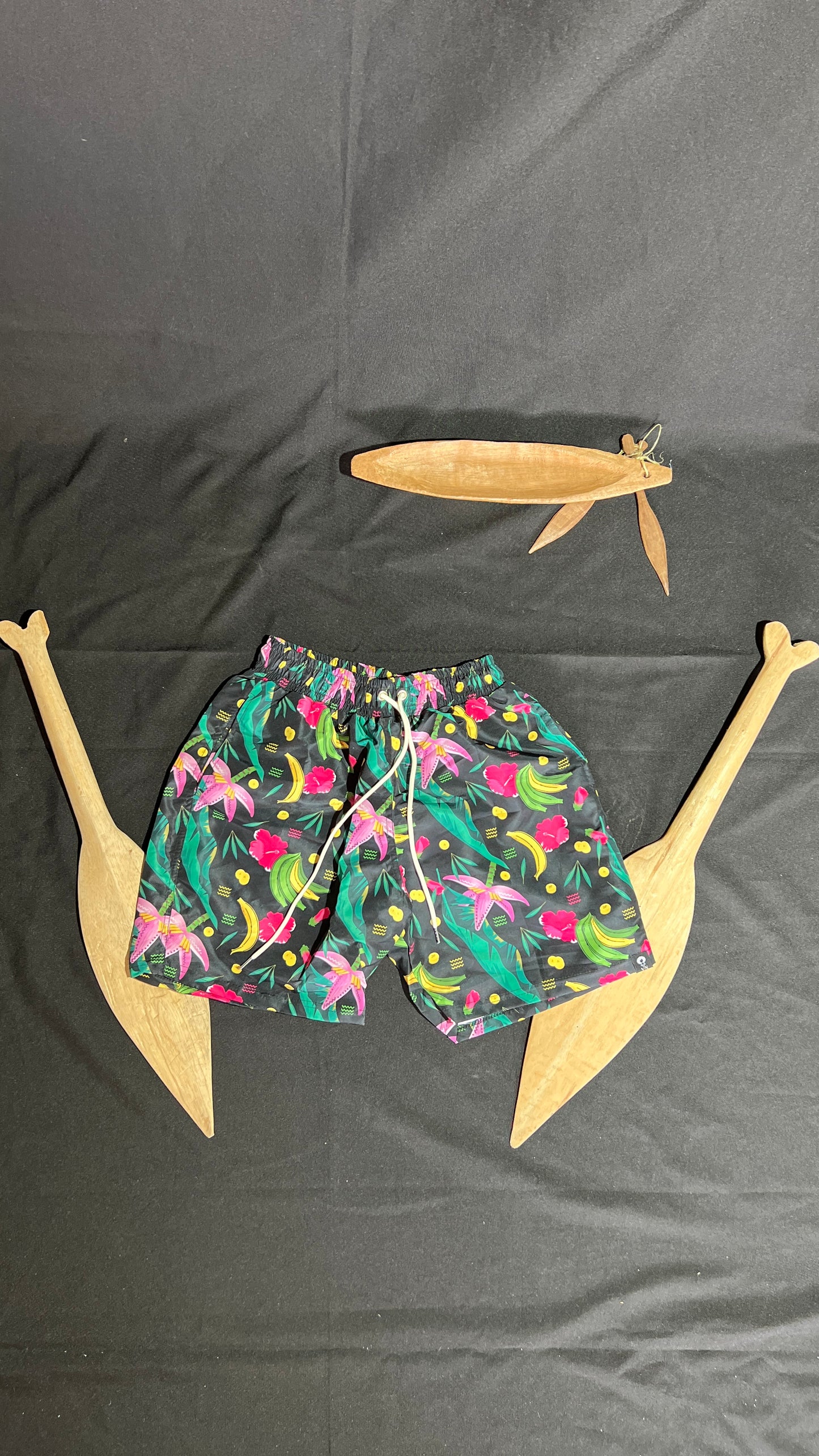 Pantaloneta de Baño La Taja - Ropa Afro Colombiana – diseño étnico colombiano Visaje Negro