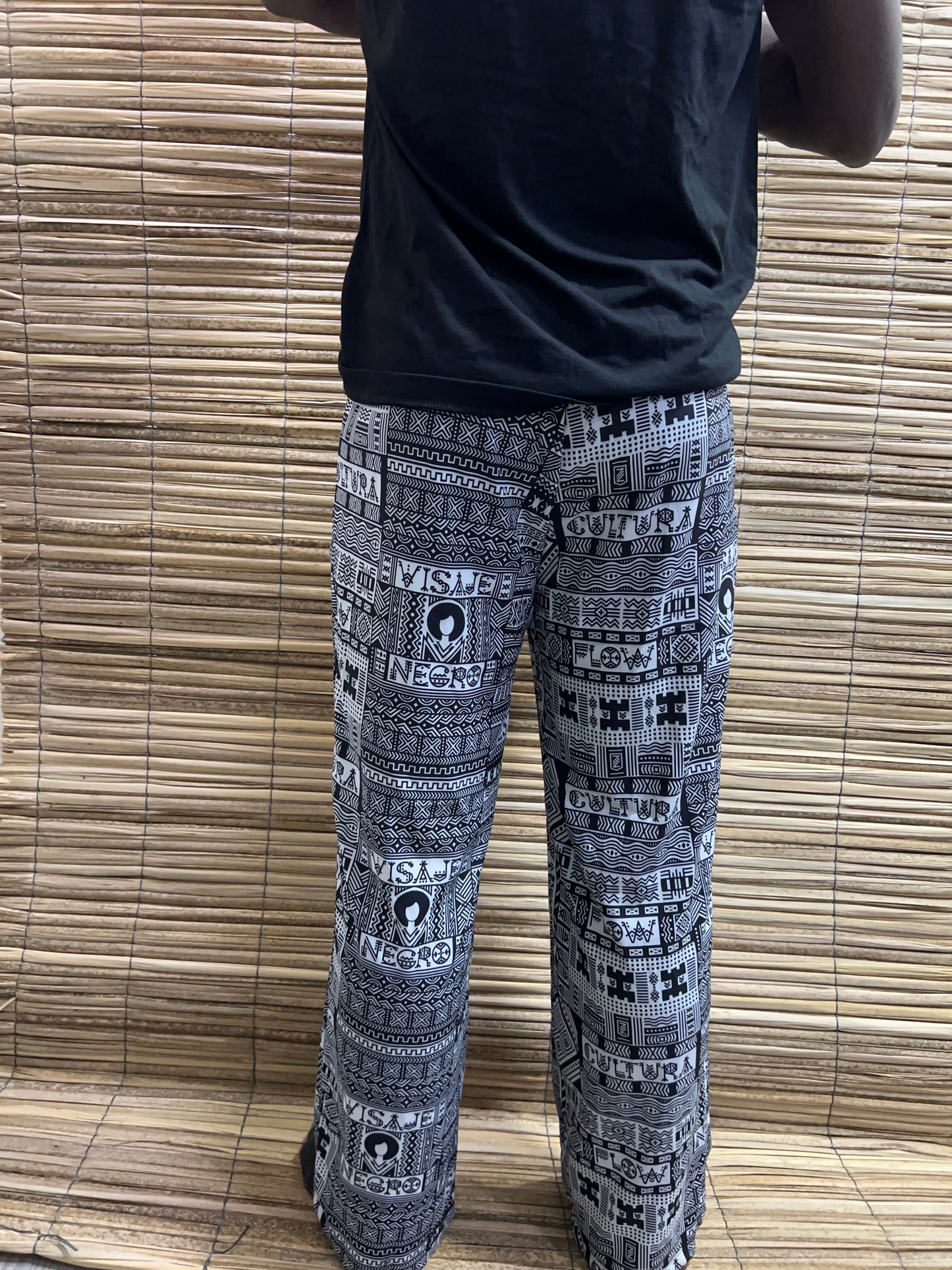 Pantalón Estampado Unisex Bota Ancha Diseño Cultura Afrofuturista