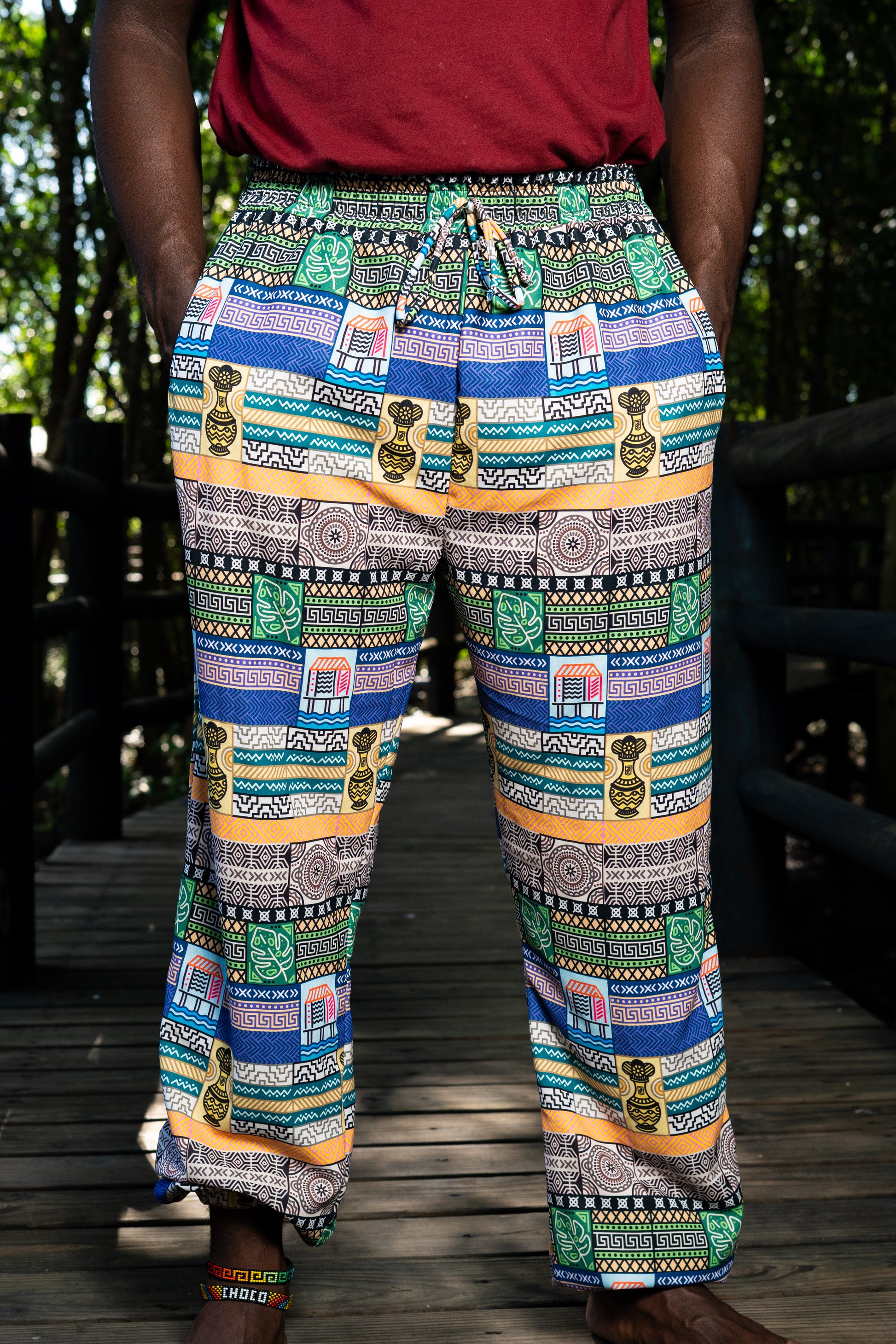 Jogger Aladino Artesanos - Ropa Afro Colombiana – diseño étnico colombiano Visaje Negro