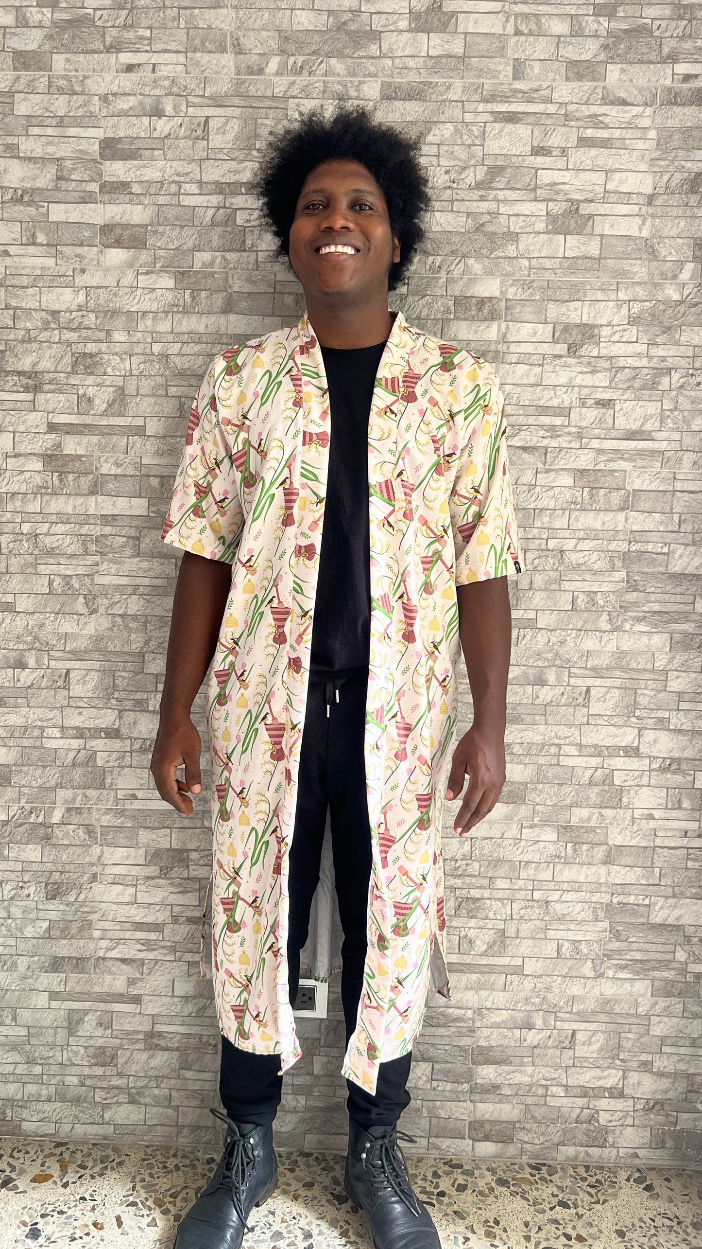 Kimono largo sin género- Pilón – diseño étnico colombiano Visaje Negro