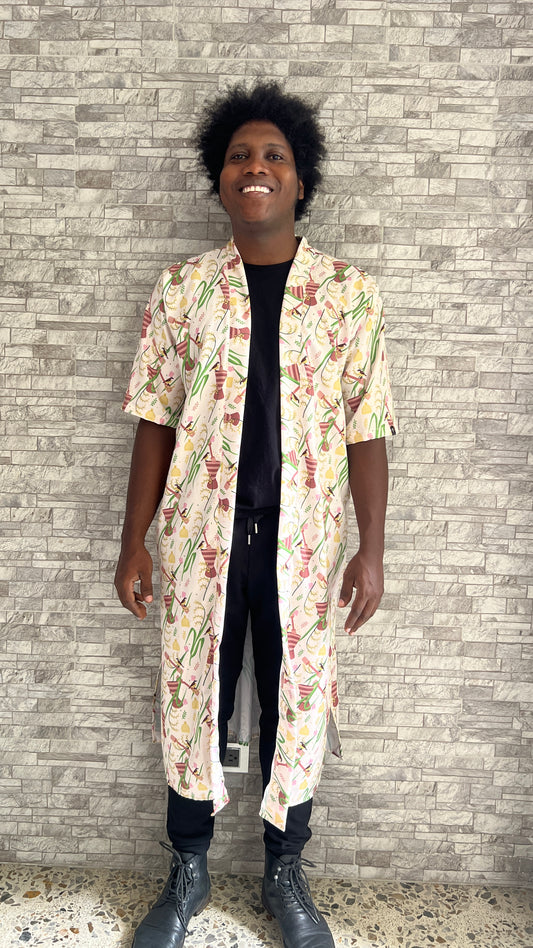 Kimono largo sin género- Pilón – diseño étnico colombiano Visaje Negro