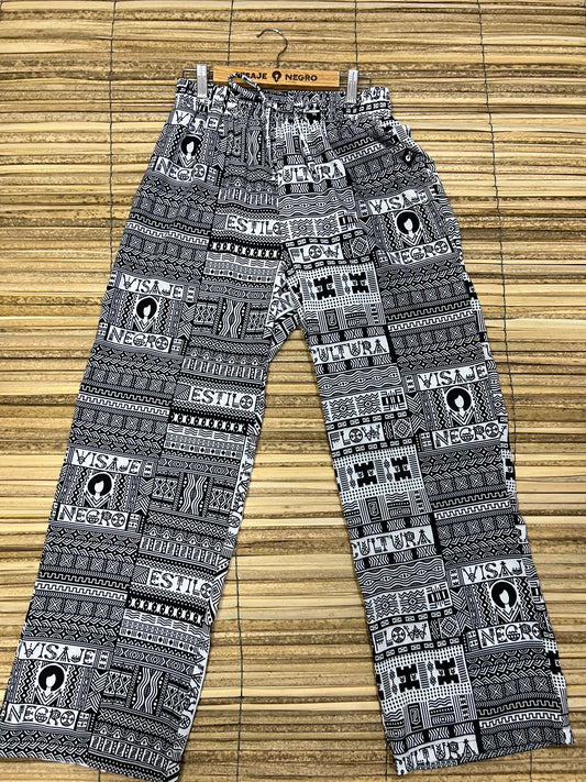 Pantalón Estampado Unisex Bota Ancha Diseño Cultura Afrofuturista