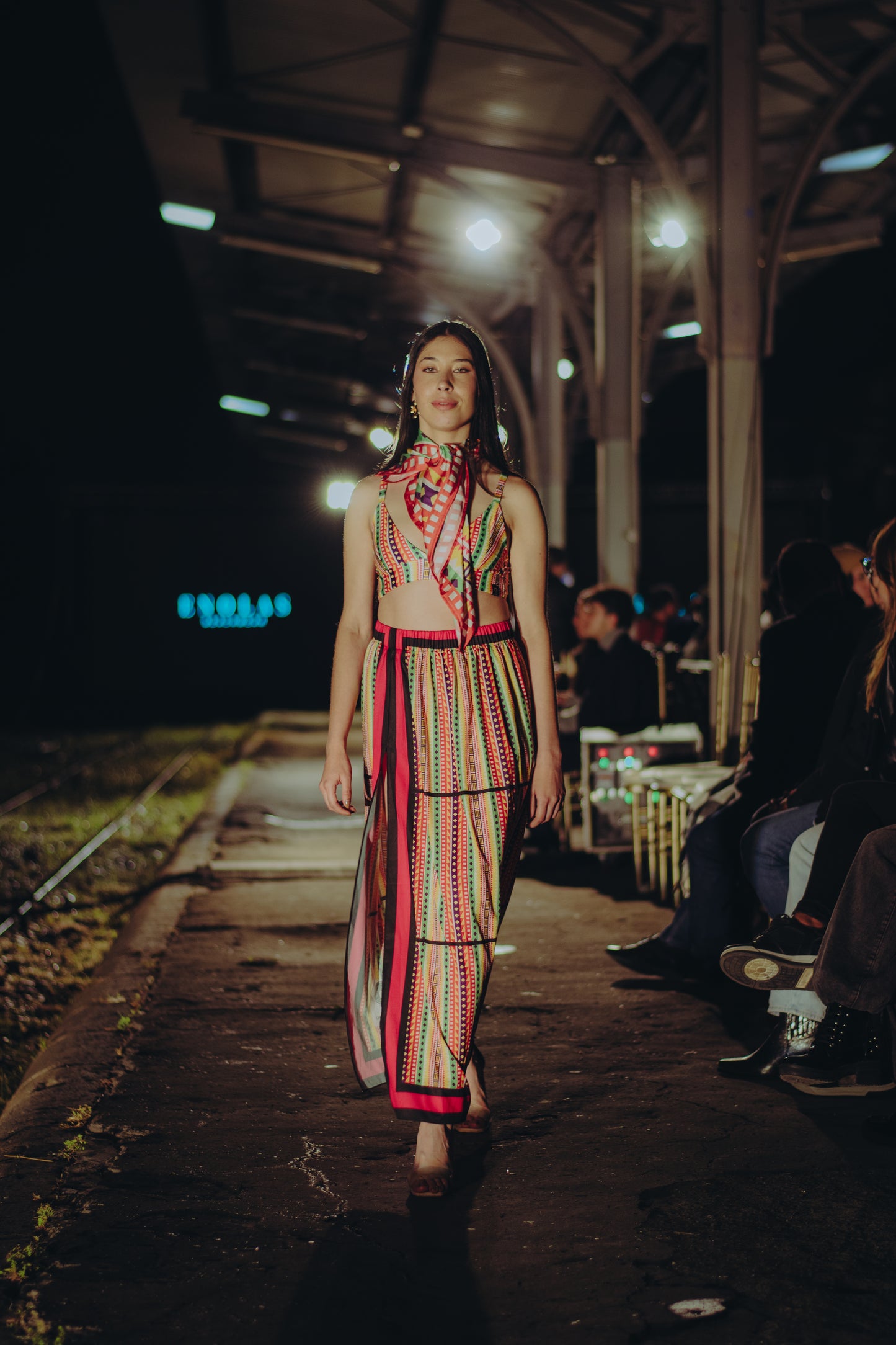 Falda larga Abertura Coqueta- Estampado Caminos