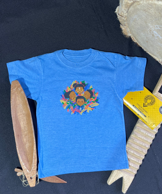 Camiseta infantil talla 8. COLOR AZUL- 100% algodón