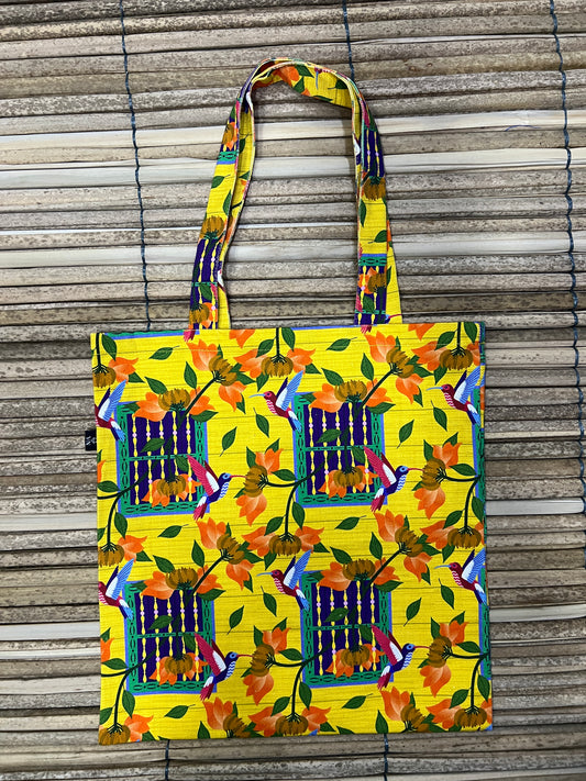 Tote bag/ bolsa de tela diseño Ventana de Bolillo. 100% algodón.