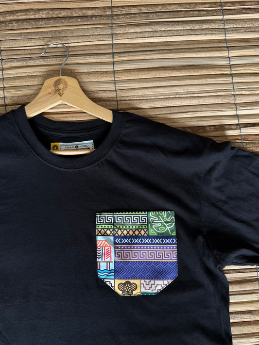 Camiseta negra talla L y XL bolsillo diseño Artesanos