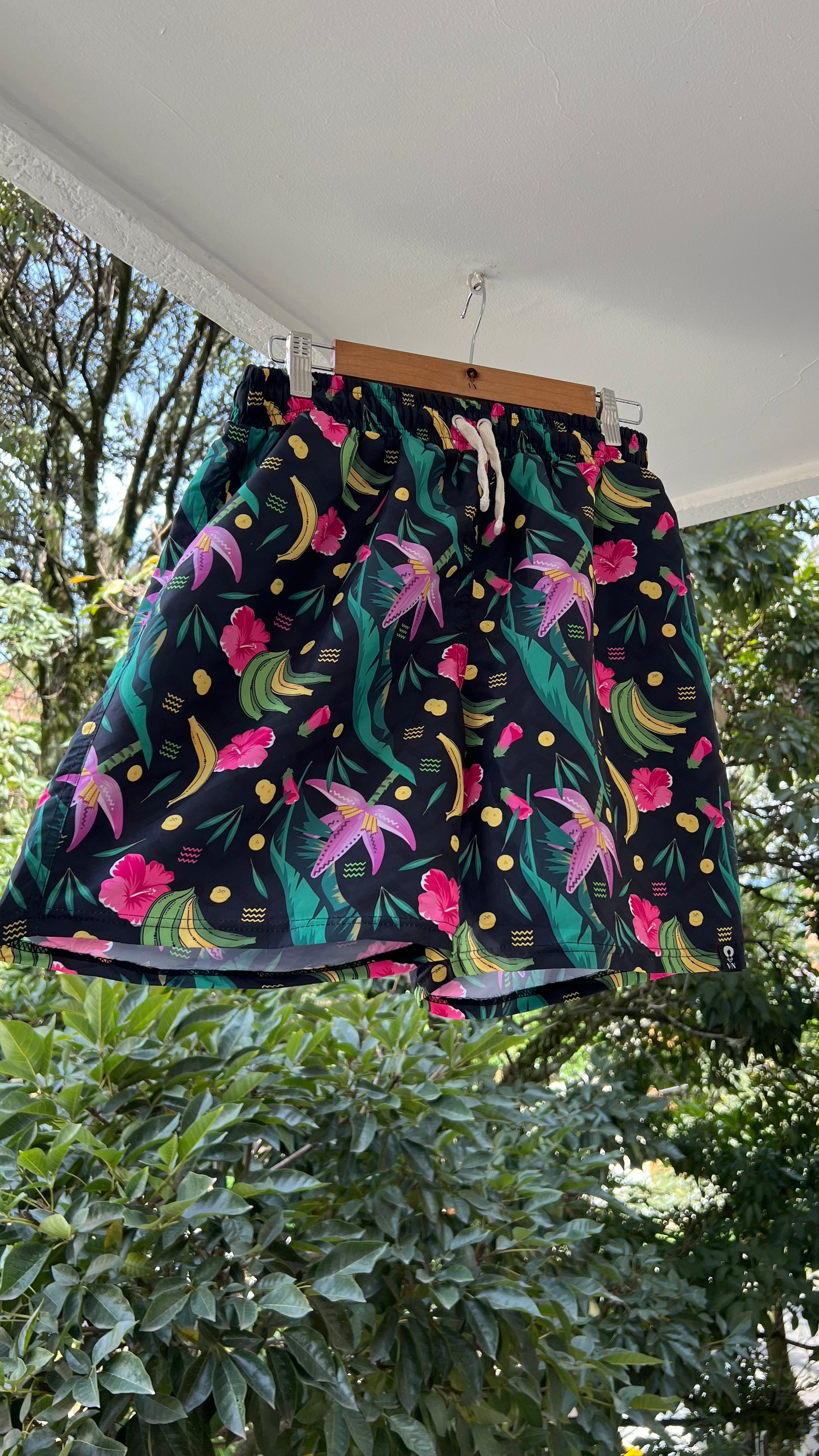 Pantaloneta de Baño La Taja - Ropa Afro Colombiana – diseño étnico colombiano Visaje Negro
