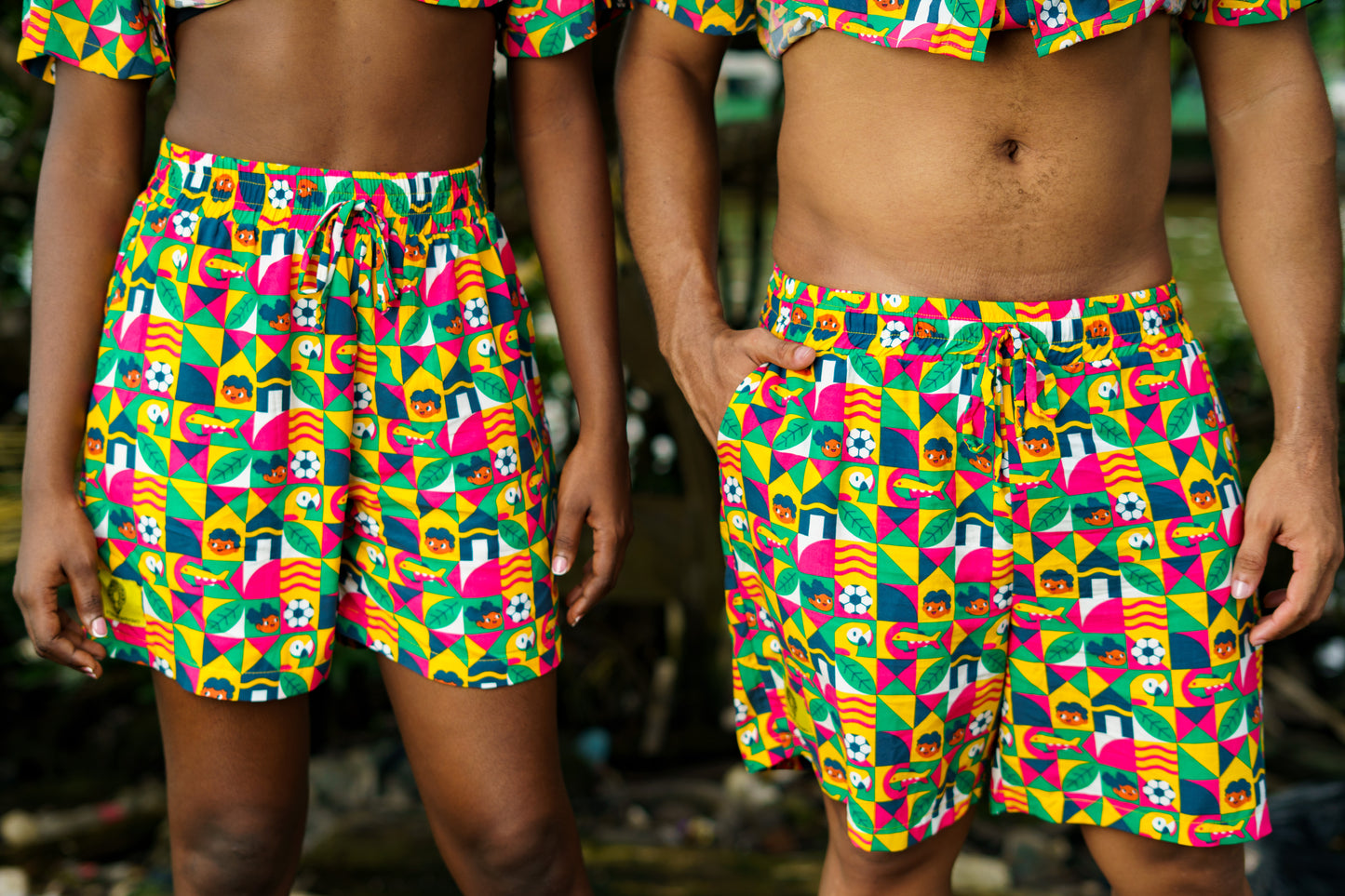 Bermuda/Short unisex estampado Barrio Obrero