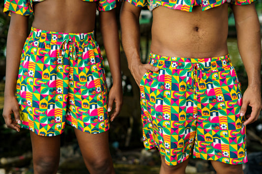 Bermuda/Short unisex estampado Barrio Obrero