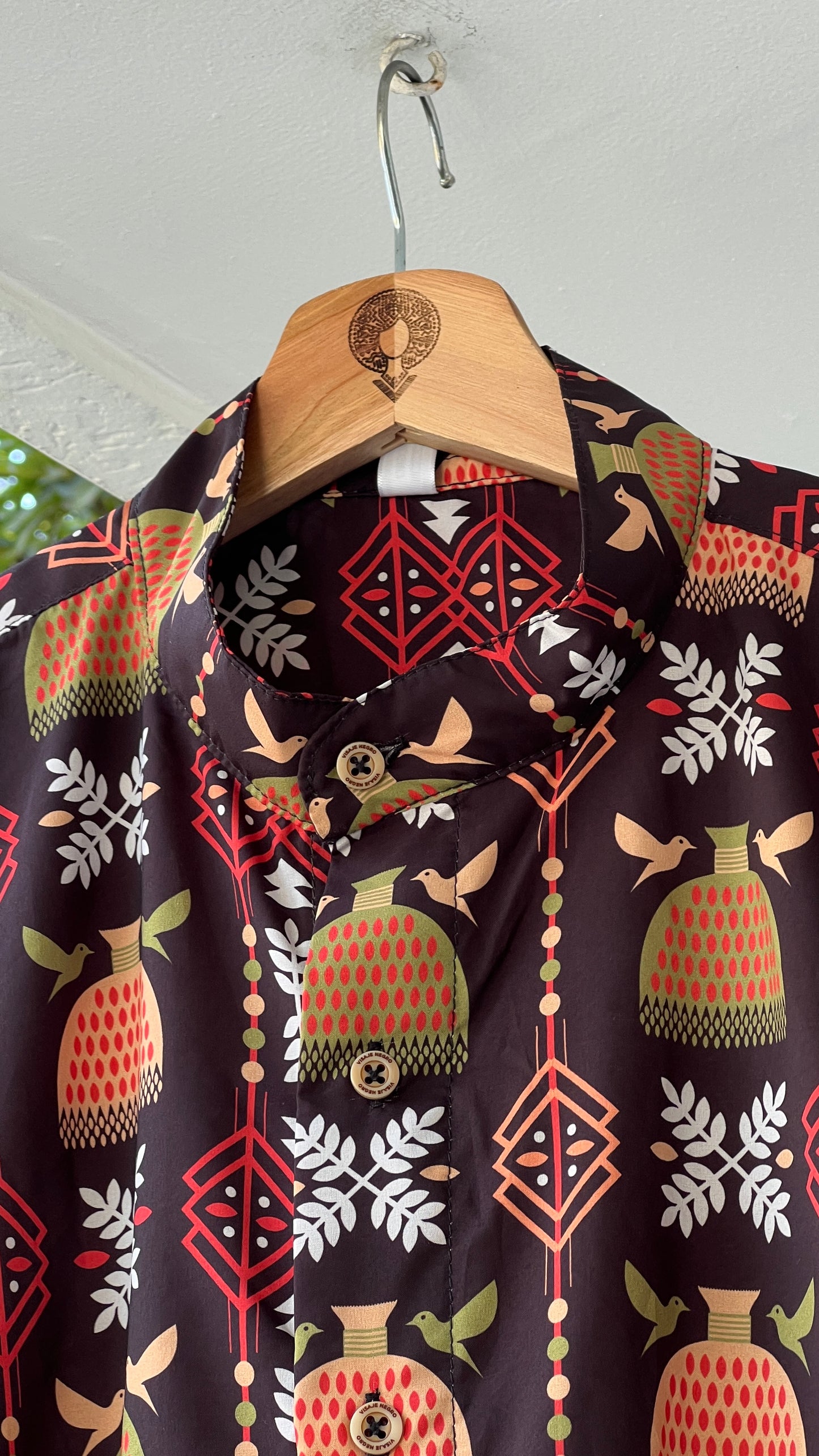 Camisa Puño de Arroz Cuello Nerú - Ropa Afro Colombiana – diseño étnico colombiano Visaje Negro
