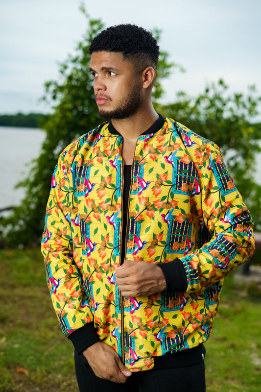 Chaqueta reversible estampada. Diseño Ventana Bolillo