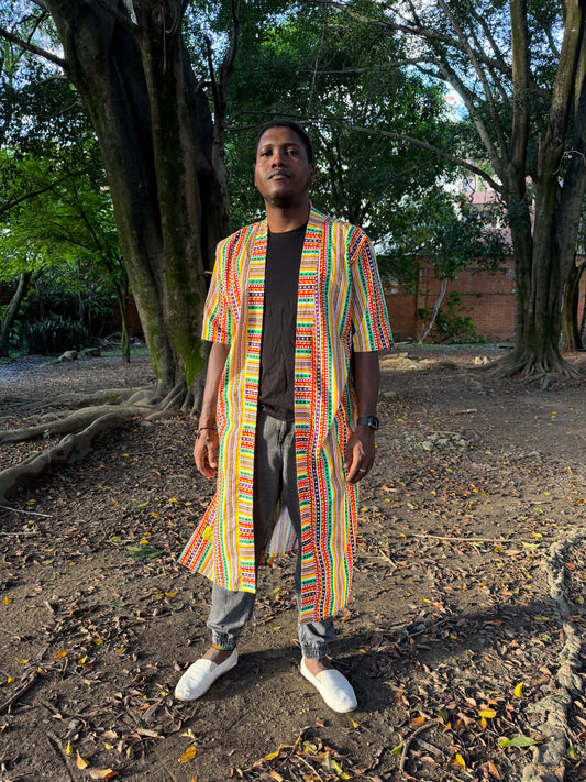 Kimono largo unisex estampado Caminos